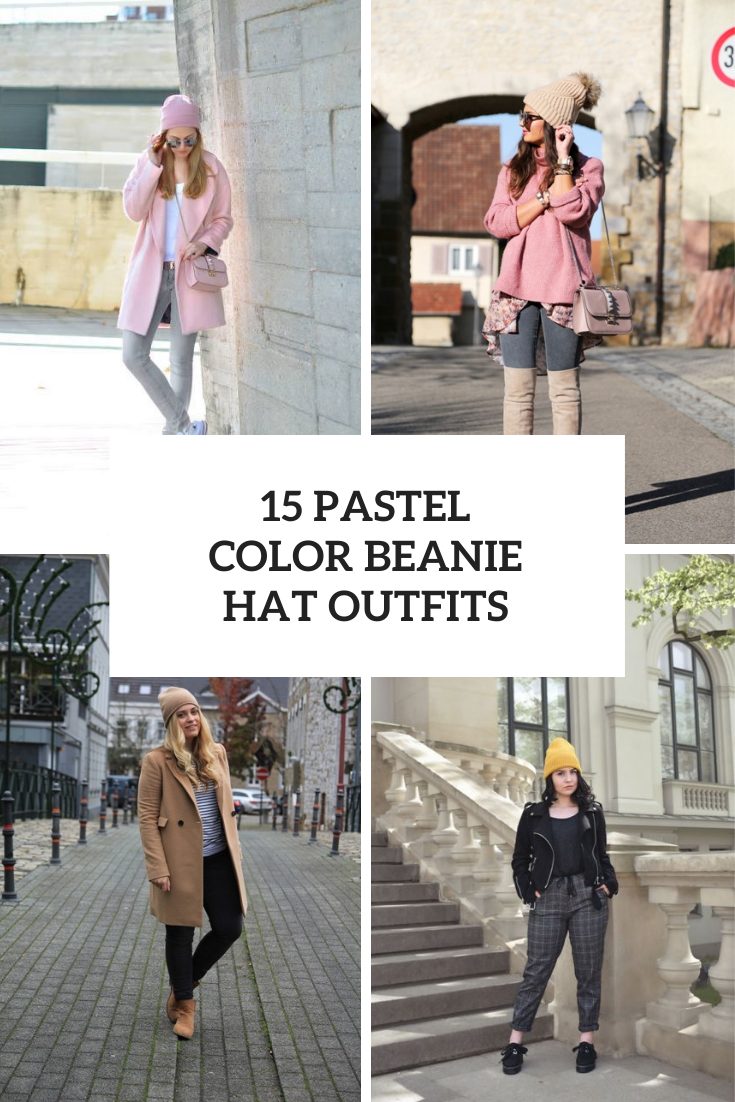 Looks With Pastel Colored Beanie Hats