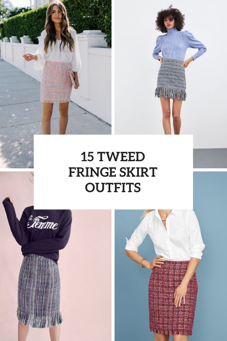 15 Looks With Tweed Fringe Skirts