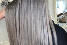 dark hair with ashy blonde balayage is a stylish and bold idea to rock, very romantic and beautiful