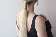 10 a low, very sleek and very long ponytail wrapped with hair is a great idea for a special occasion