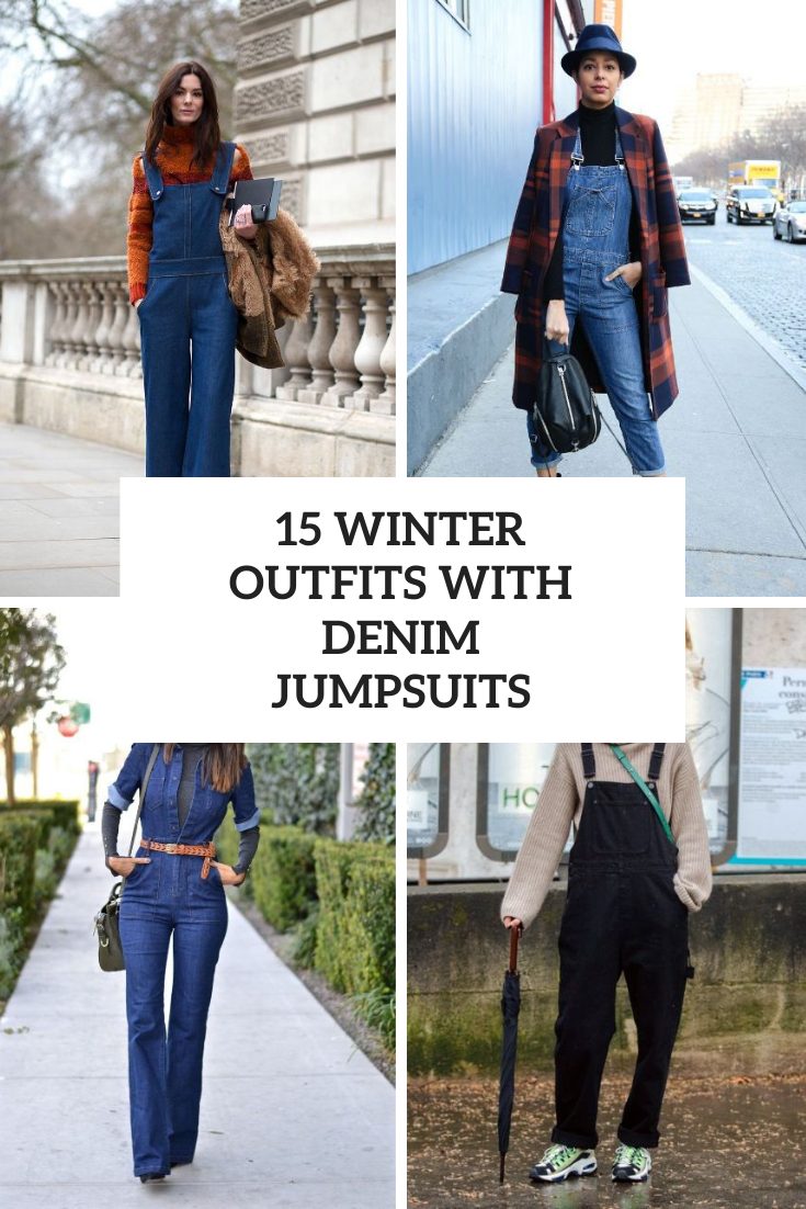 index finger stripe salty 15 Winter And Fall Looks With Denim Jumpsuits - Styleoholic