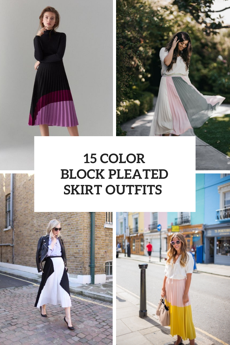 Looks With Color Block Pleated Skirts