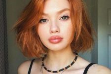 a sexy ginger long bob hairstyle