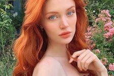beautiful long ginger hair with a lot of volume and some waves is a cool and catchy idea