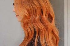super bold long ginger hair with a bit of waves will be a fantastic idea, it will add a statement to your looks