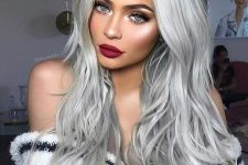 long silver blonde waves are what you need to look amazing, chic and stylish this year