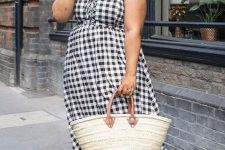 an easy summer look with a straw bag