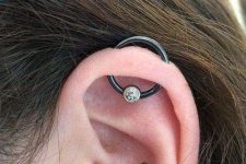 a bold ear piercing combination