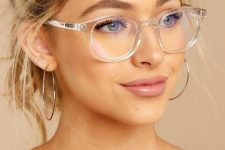 11 gorgeous round cat eye glasses ina  thick clear frame is a beautiful solution for a trendy and fashion-forward look