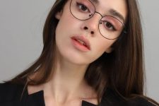 12 gorgeous round cat eye glasses in a thin metal frame are amazing for a modern and very chic look