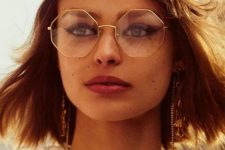 16 octagonal glasses in a thin gold metal frame are amazing for a bold modern look if you wanna make a statement with accessories