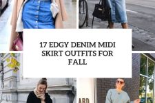 17 edgy denim midi skirt outfits for fall cover