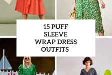 15 Looks With Puff Sleeve Wrap Dresses