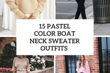 15 Outfits With Pastel Color Boat Neck Sweaters