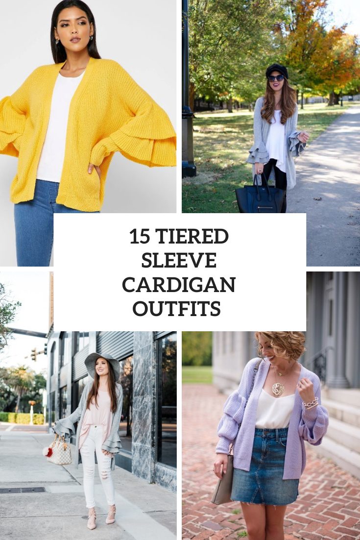 15 Outfits With Tiered Sleeve Cardigans