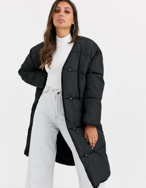 20 Looks With Collarless Puffer Jackets And Coats - Styleoholic