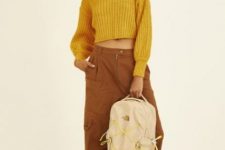 a lovely fall look with a backpack