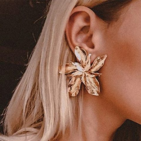 fantastic oversized gold flower earrings like these ones will be perfection for a special occasion or a party