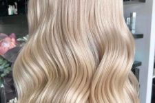 a radiant look with gorgeous buttery blonde wavy hair is a lovely idea to accent your look and make a statement