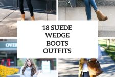 18 Looks With Suede Wedge Boots