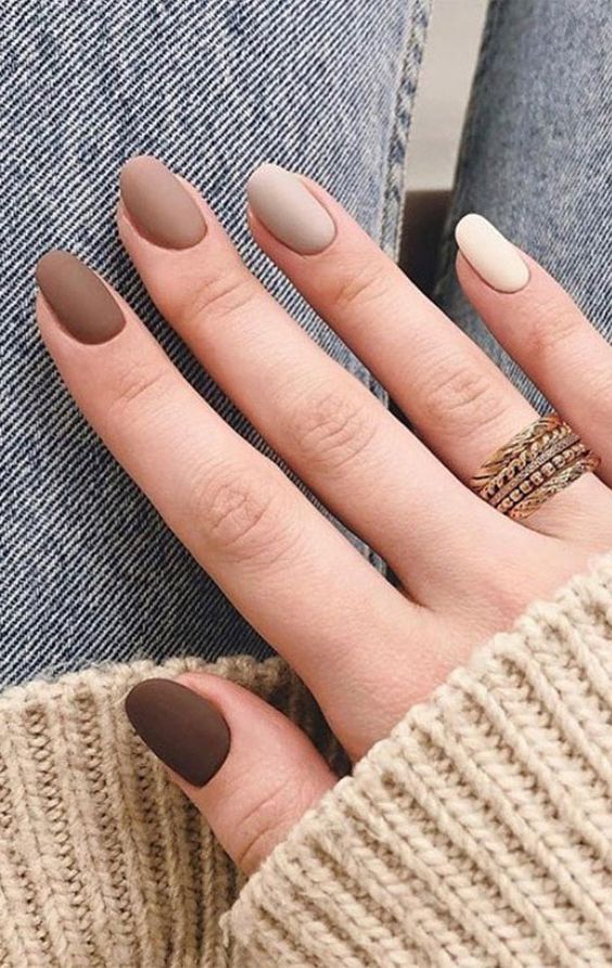 a manicure with different color nails is a trendy idea, and you may vary the colors choosing matching or mismatching ones