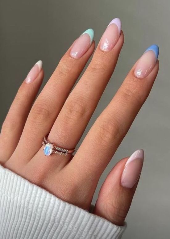 a French manicure with subtle pastel tips is a great idea for spring is a lovely solution to go for