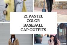 21 Women Outfits With Pastel Colored Baseball Caps