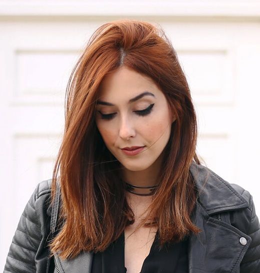 bold ginger shoulder-length hair is a beautiful idea to add color to your look and make you stand out