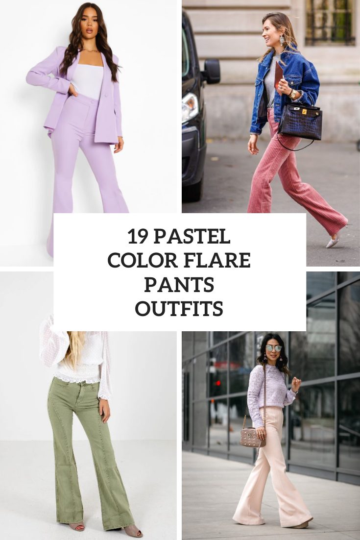 Outfit Ideas With Pastel Colored Flare Pants