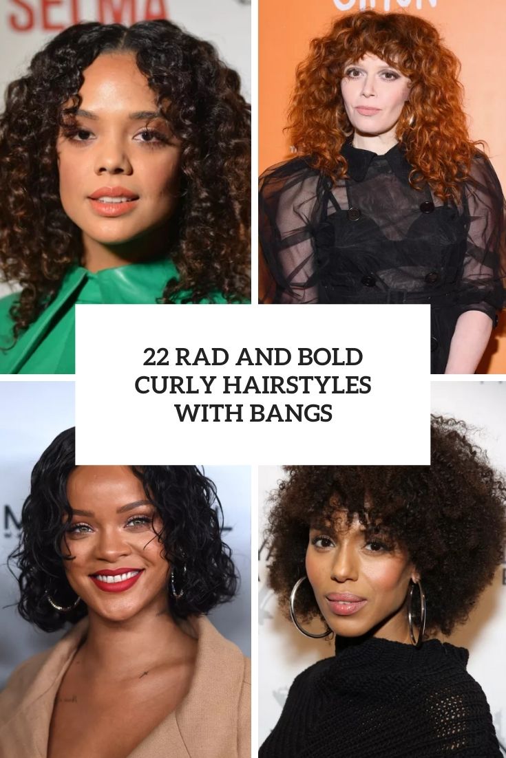 rad and bold curly hairstyles with bangs cover
