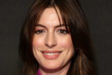 Anne Hathaway’s take on the subtle shag has face-framing frontal layers that almost qualify as bangs