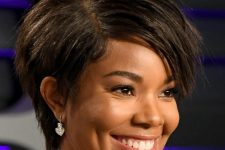 Gabrielle Union wearing an intensely layered pixie cut, further proof that shaggy styles don’t require a ton of length