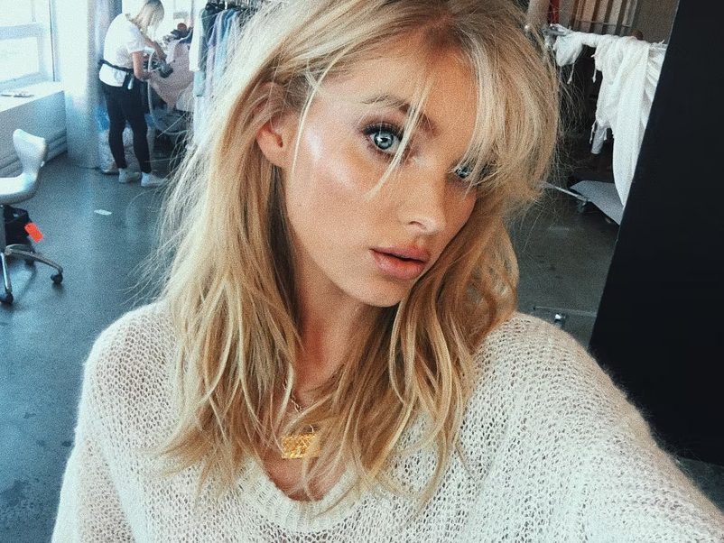 Swedish model Elsa Hosk paired her new bangs with a smoky eye and a highlighted cheekbone