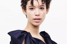 a super short pixie with piece-y spiral fringe is edgy and fun – you will have to schedule your trim every four to six weeks