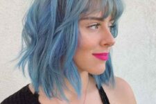 a stylish blue bob hairstyle