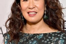 side-swept bangs, like Sandra Oh is rocking here, are a bit easier to manage than the kind that cuts straight across