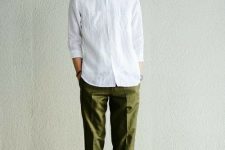 a summer men look with a white shirt