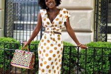 a lovely polka dress summer outfit for a brunch