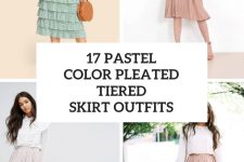 17 Outfits With Pastel Colored Pleated Tiered Skirts