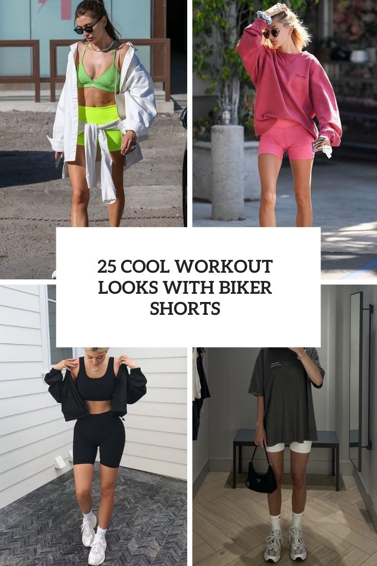 cool workout looks with biker shorts cover