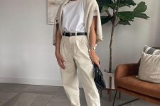 a cool summer look with a white t-shirt