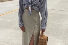 a lovely summer look with a stripped shirt
