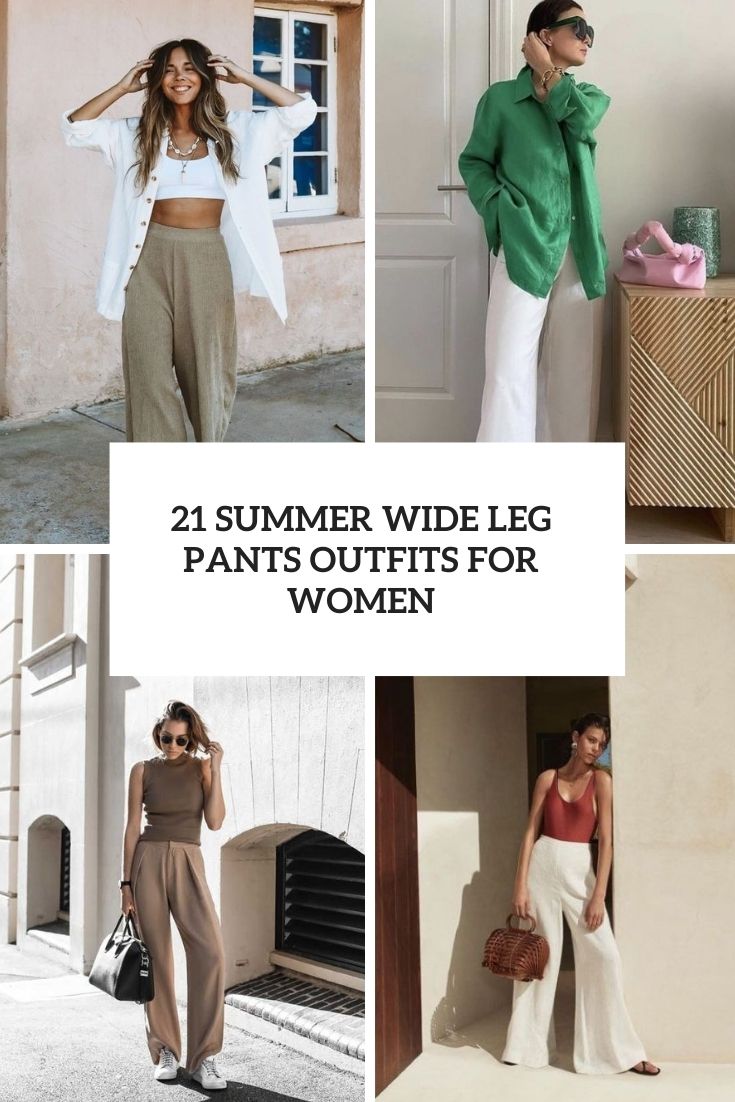 summer wide leg pants outfits for women cover