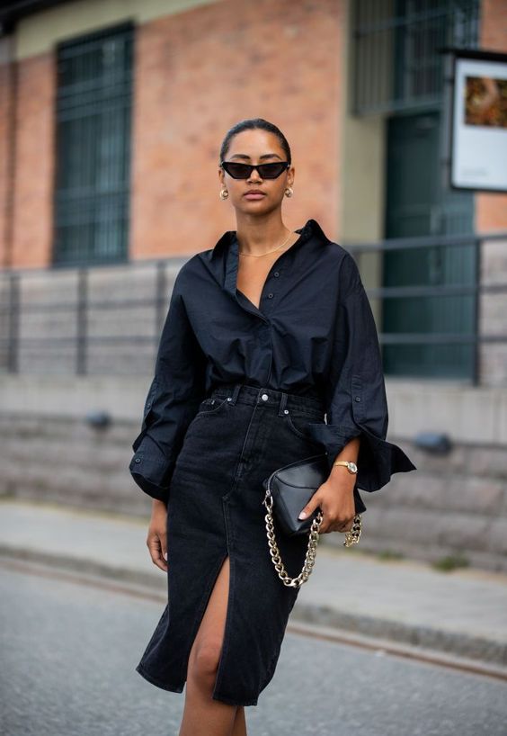 25 Timeless Black Denim Skirt Outfits  Styleoholic