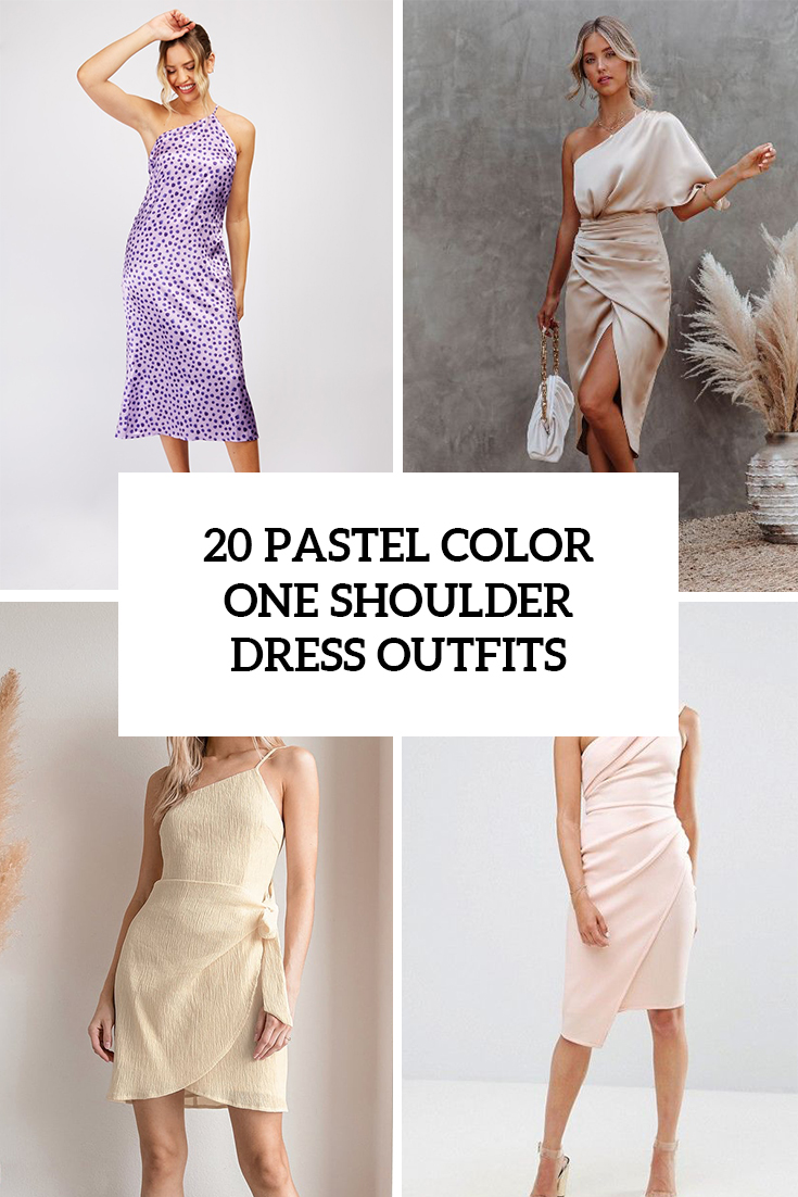 Looks With Pastel Color One Shoulder Dresses