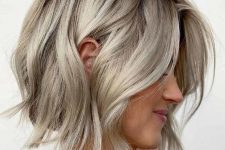 a silky cold blonde layered bob is sophisticated and modern, it’s a gerat way to look unique