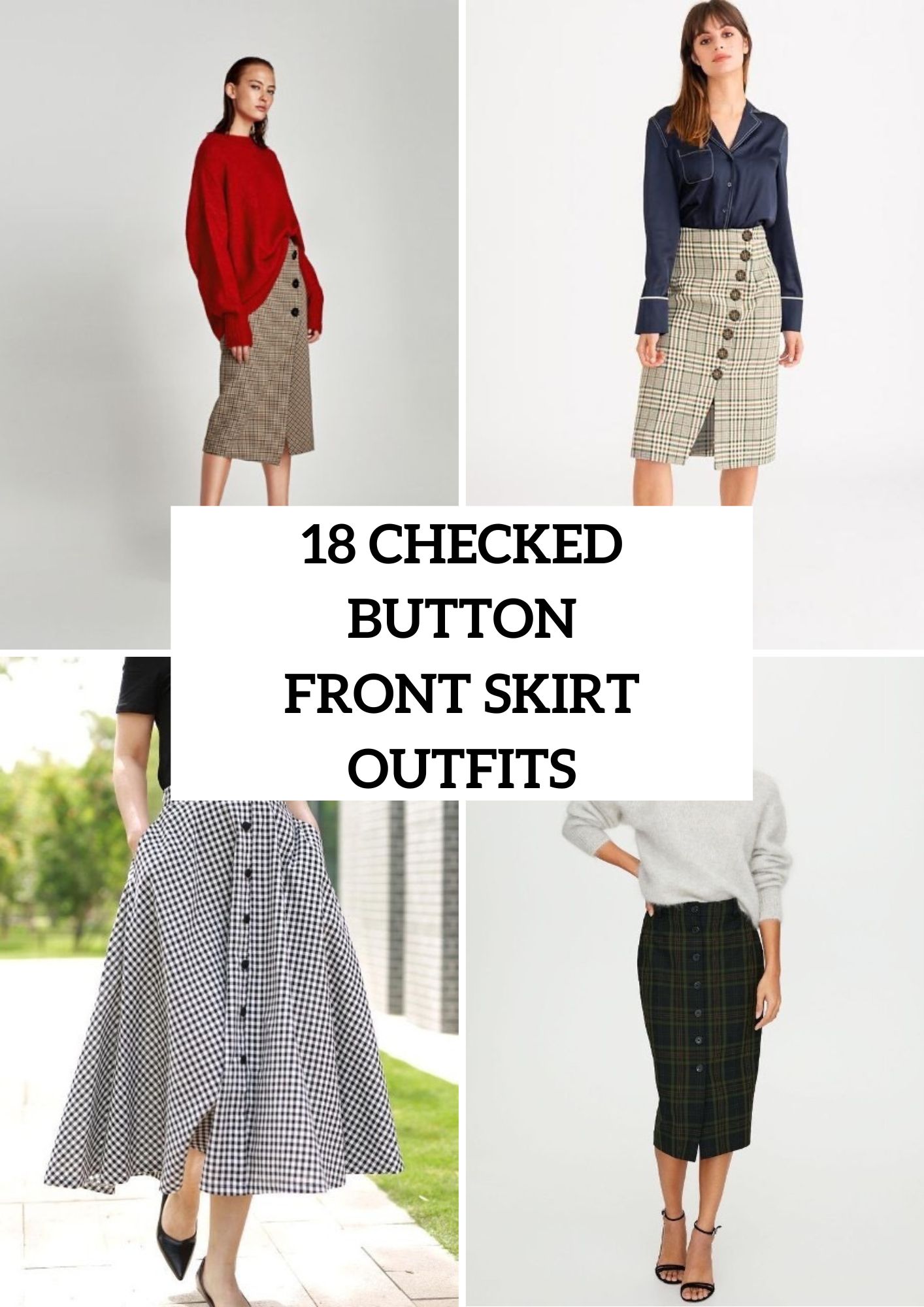 Amazing Looks With Checked Button Front Skirts