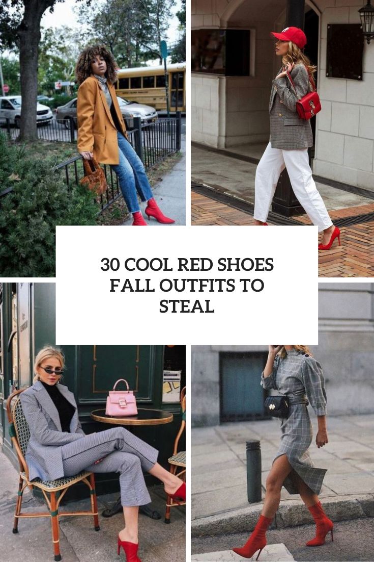 cool red shoes fall outfits to steal cover