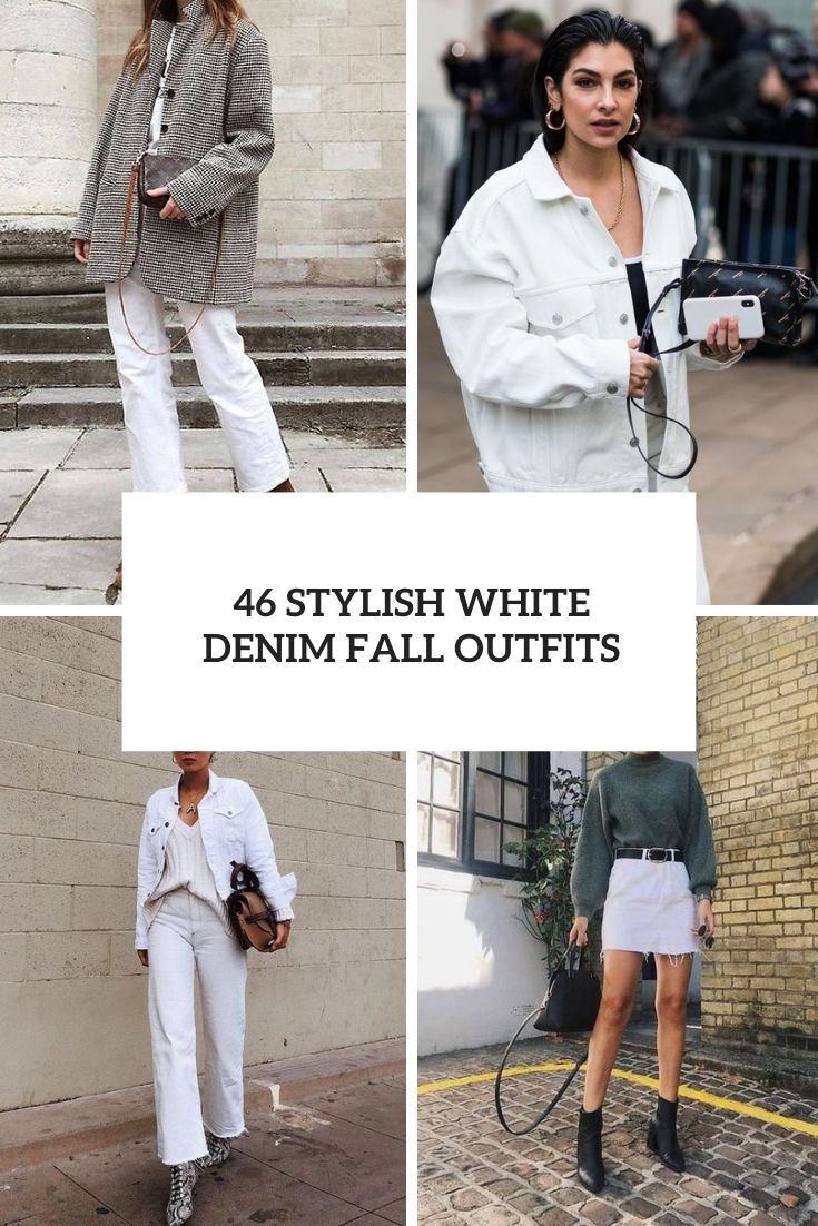 stylish white denim fall outfits cover