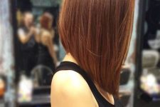 a bold angled red long bob with a shiny touch is a fantastic idea to try this autumn, and this color inspires